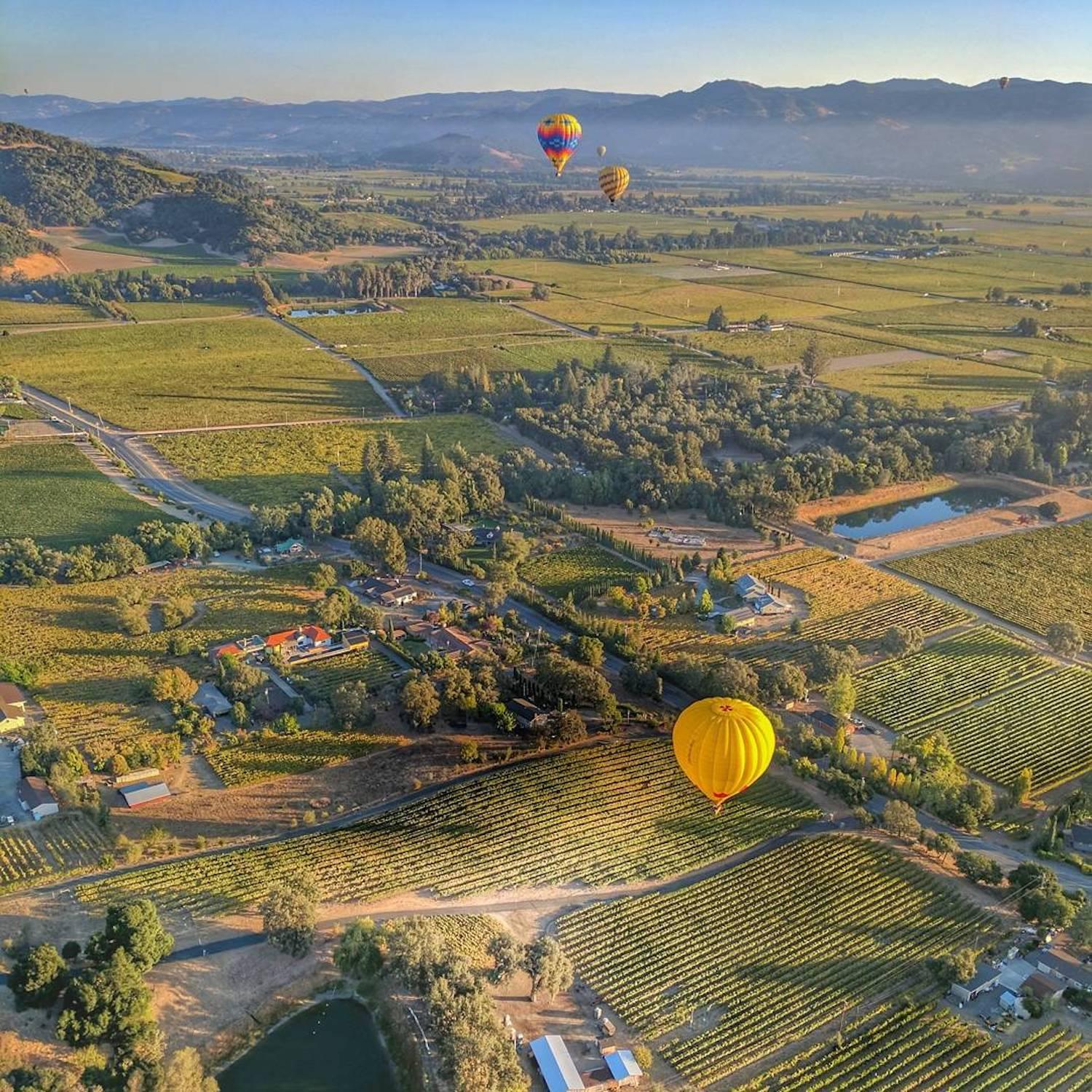 View from hot air 2025 balloon